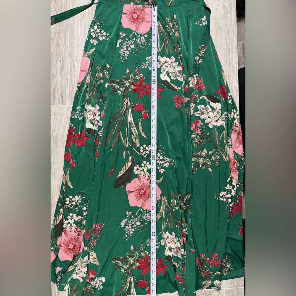 Lulu's Still the One Emerald Green Floral Print Satin Maxi Dress - Picture 13 of 16